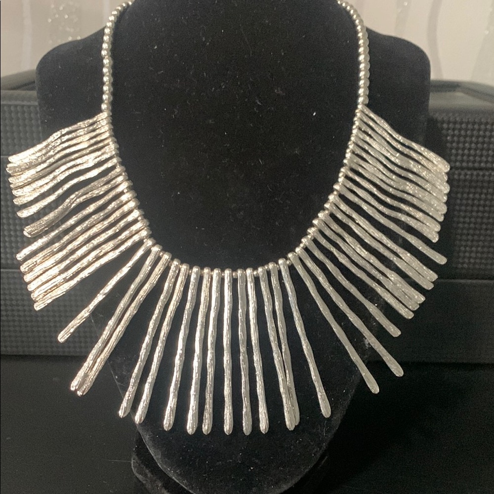 Silver statement necklace